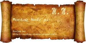 Montag Noémi névjegykártya